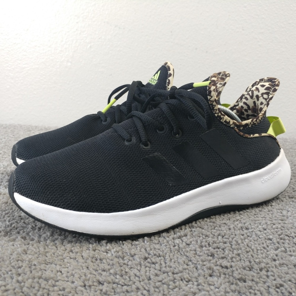 Adidas Cloudfoam Pure SPW Womens Size 8.5 Running Shoes Black Leopard 1Y3001